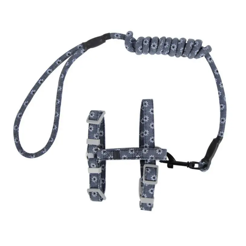 Simple Pet Print Anti-stroke Cat Leash - Grey