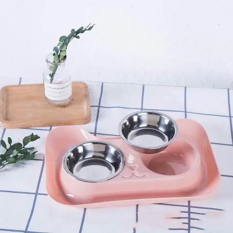 Pet Stainless Steel Drinking Water and Feeding Cat Bowl