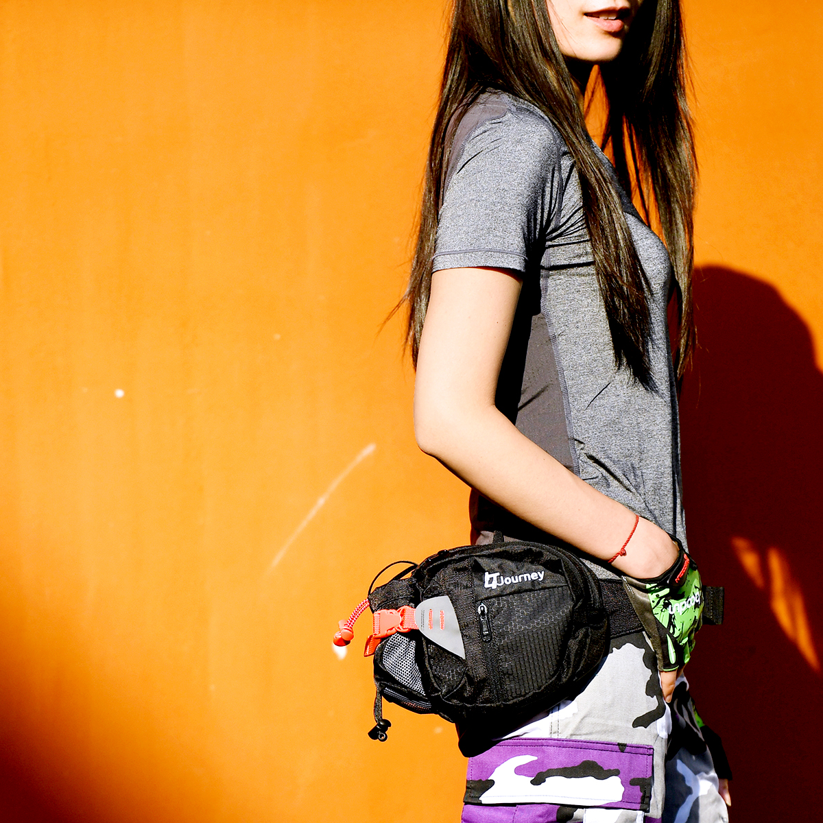 Outdoor Water Bottle Waist Bag All Match Anti Tear Small Waist Bag Black - Shop at LoveMi