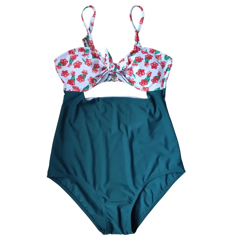 Sexy European And American Swimwear High Waist One-Piece Multicolor Printed Maternity Swimwear