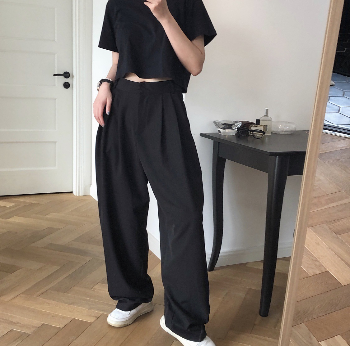 Title 4, Loose Drape Slimming Straight Radish Pants Casu...