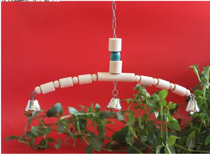 Tiger Skin Peony Xuan Little Sun Monk Gnaws And Relieves Boredom Swing Ladder Springboard Cage Toy Bell Wood Color - Bell Chew Toy