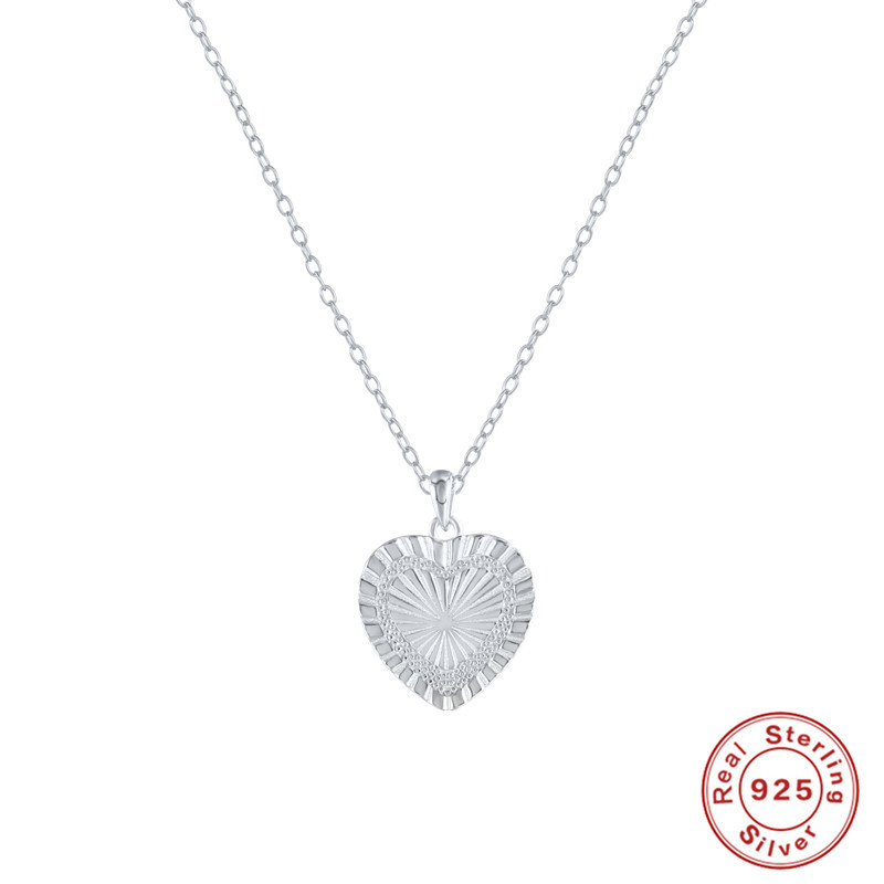 Sterling Silver Fashion Heart Shaped Clavicle Necklace