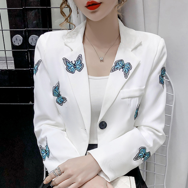 Title 5, Capable Color Butterfly Lapel White Suit Female...