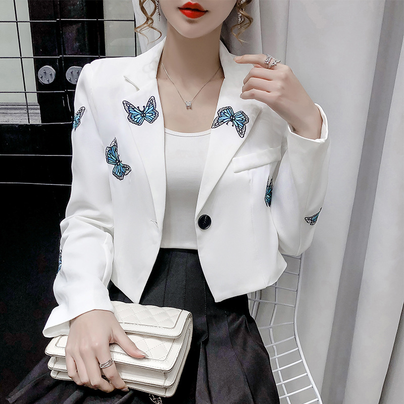 Title 4, Capable Color Butterfly Lapel White Suit Female...