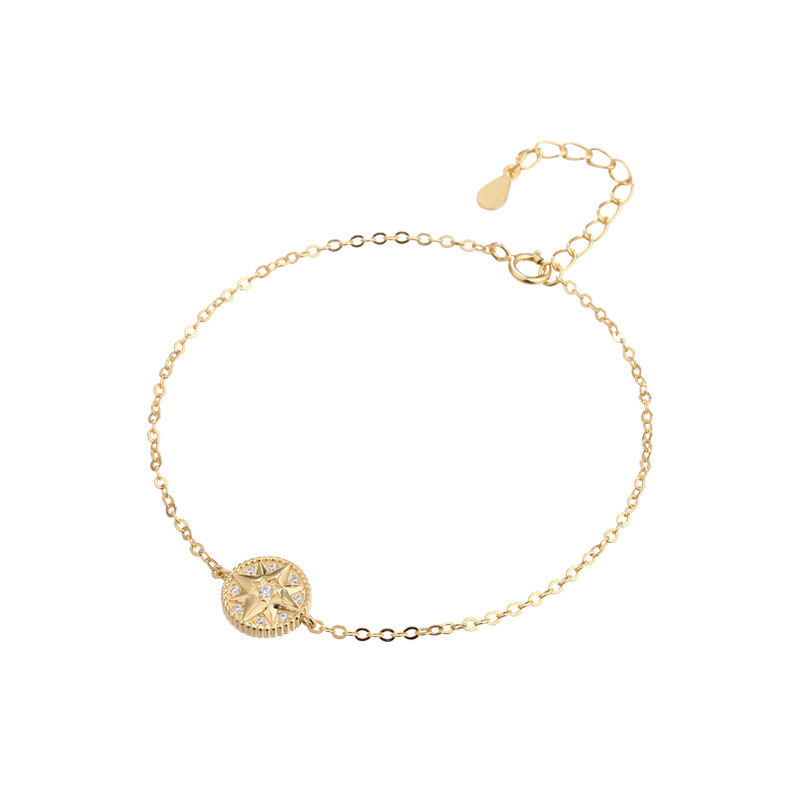 Eight-pointed Star Diamond Compass Bracelet Ins Net Red With The Same Bracelet