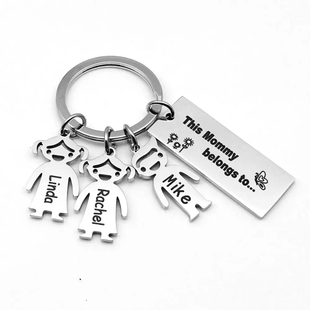 Stainless Steel Boy and Girl Keychain