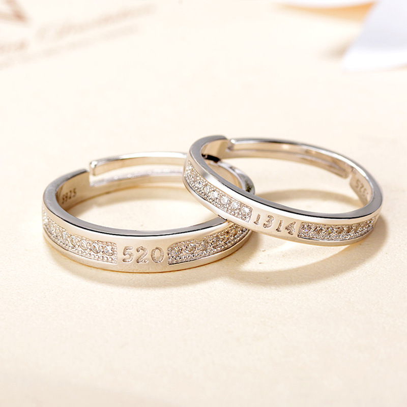 S925 Sterling Silver Korean Simple Couple Ring