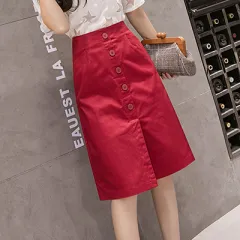 Skinny Elastic Waist Casual Style Bag Hip Skirt - Wine Red - View 1