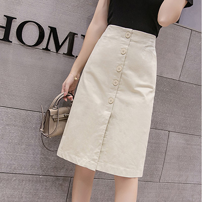 Skinny Elastic Waist Casual Hong Kong Style Bag Hip Skirt