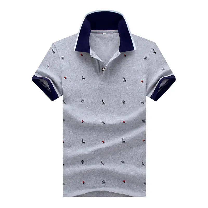 Men's Thin Polo Shirt Fawn Print Lapels