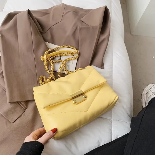 All match Messenger Bag Net Red One shoulder Armpit Small Square Bag Yellow - Shop at LoveMi