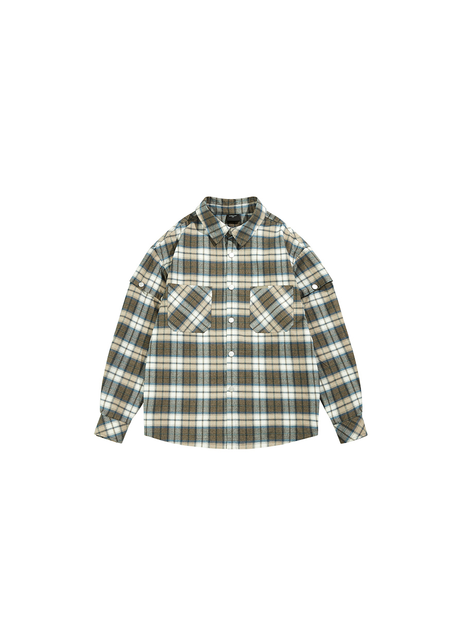 Title 4, Check Shirt With Detachable Cuffs Men