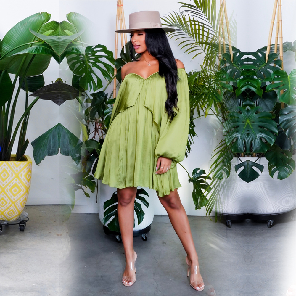 Chiffon Pure Color Temperament Commuter Loose Waist Short Skirt