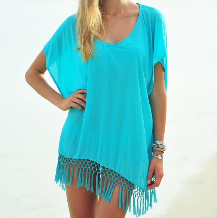 Title 4, Pure Color Tassel Unlined Upper Garment To Bat ...