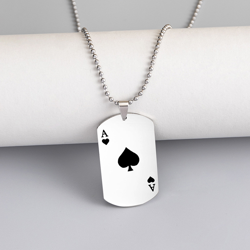 Creative Playing Card  Of Spades Love Pendant