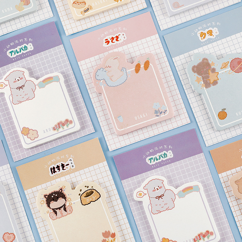 Cartoon Small Animal Sticky Notes N-time Sticker Set - Image 1