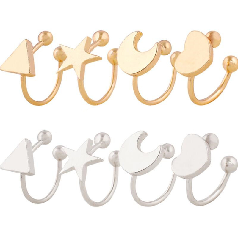 Five-Pointed Star Love Moon Ear Clip