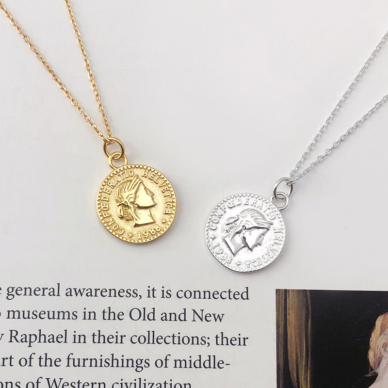 Coin Dollar Pendant Retro Portrait Cold Wind Clavicle Chain