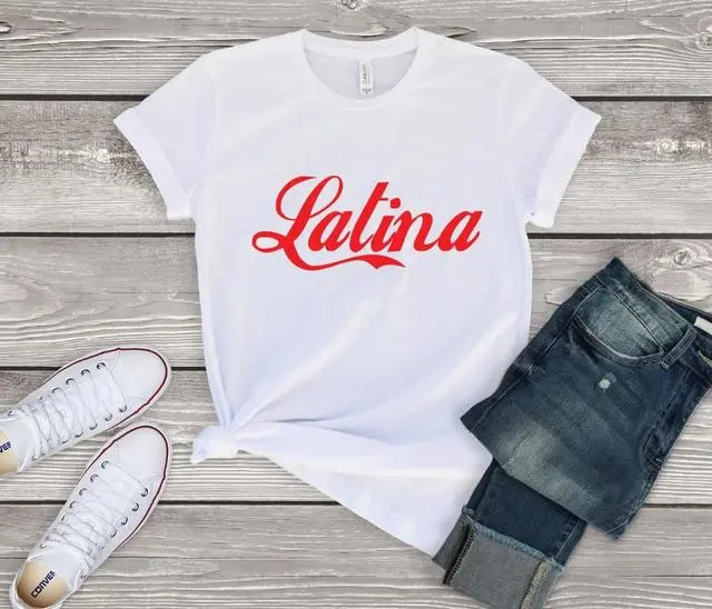 Latina Red Print Women T shirts Cotton Casual Funny T Shirt White - Shop at LoveMi