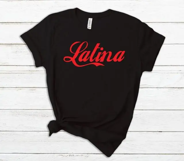 Latina Red Print Women T shirts Cotton Casual Funny T Shirt Black - Shop at LoveMi
