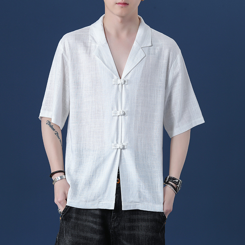 Ethnic Style Disc Button Loose Top