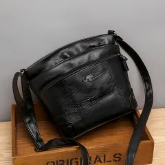 Soft Leather Feeling Women's Messenger New Fashion Shoulder Bag - Black - View 1