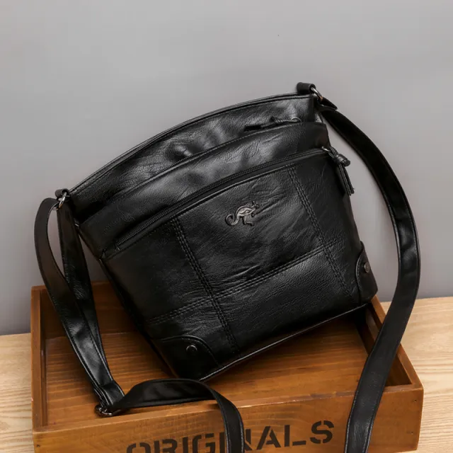 Soft Leather Feeling Women's Messenger New Fashion Shoulder Bag Black - Shop at LoveMi