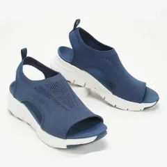 Mesh Platform Soft Sole Casual Sports Women's Shoes - Blue - View 1