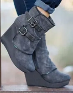 New Autumn And Winter Long-tube Women's Boots - Grey - View 1