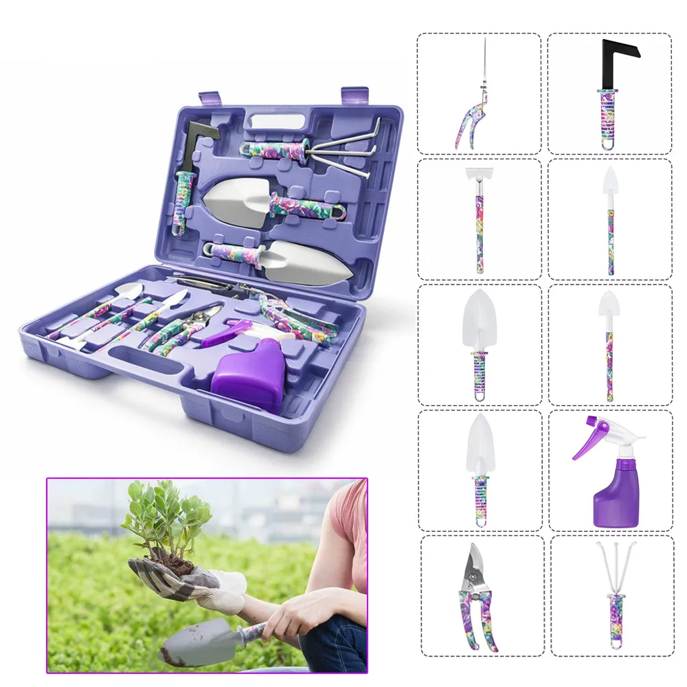 Camouflage Garden Tool Set Grafting Pruning Shovel Rake Stainless