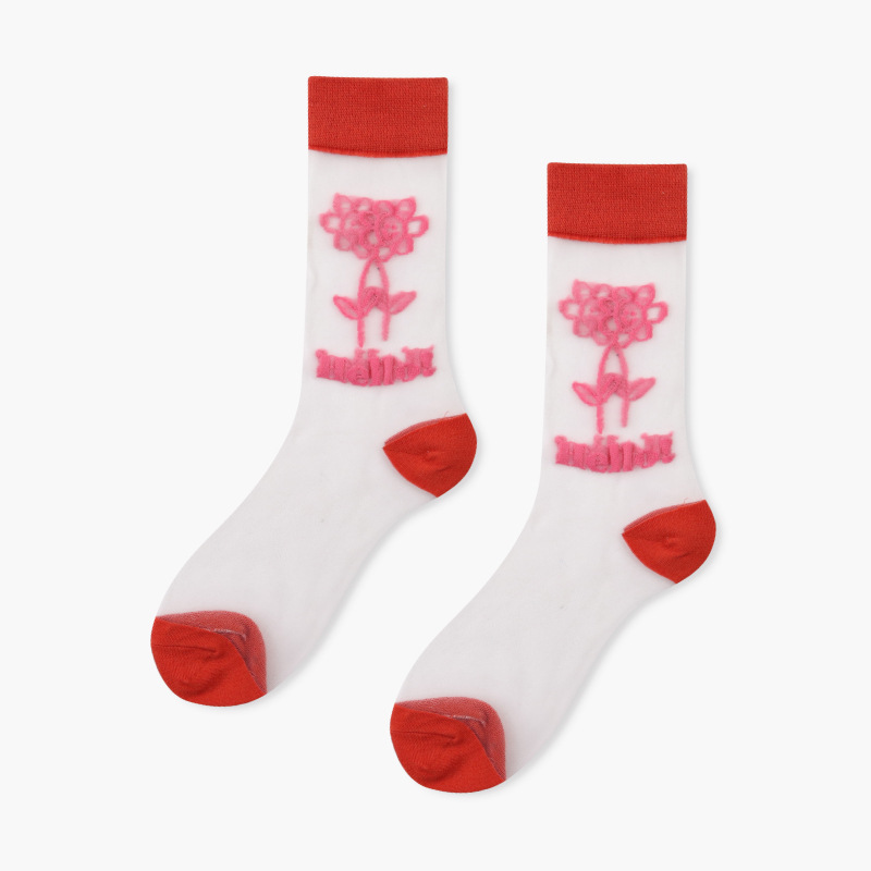 Title 6, Chaussettes Tube en cristal pour femmes, bas fi...