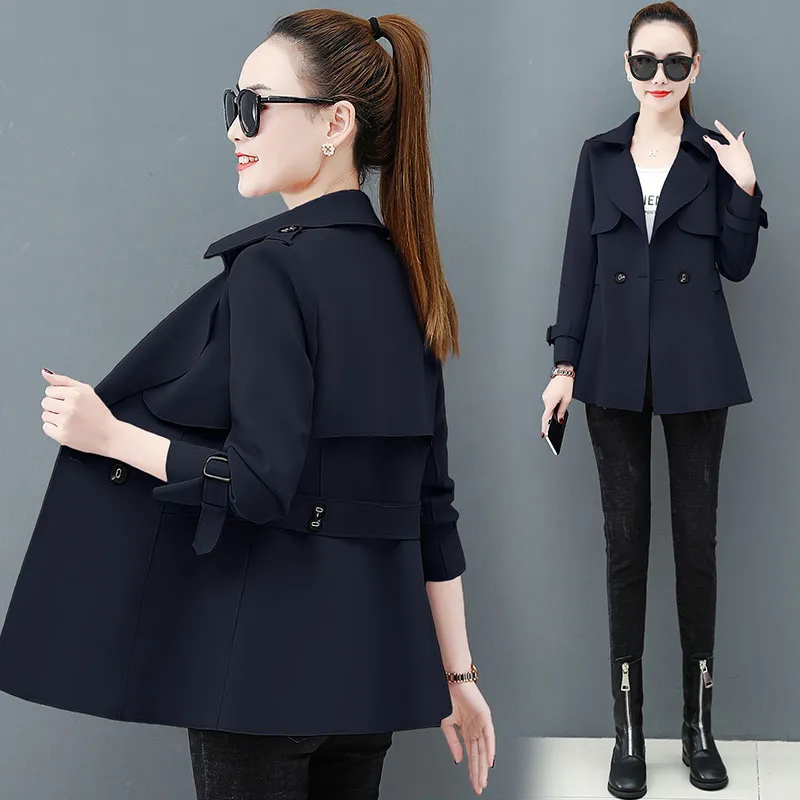 Western Style Windbreaker Coat Women's Clothing Popular Spring And Autumn - Blue