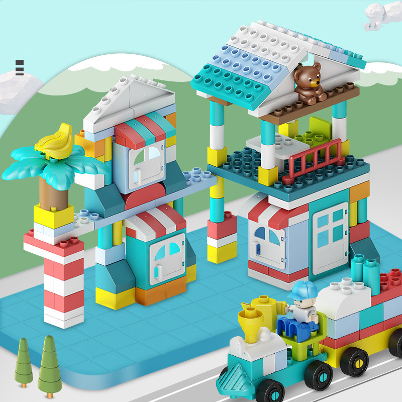 Large Particle Villa Car Building Blocks Assembly