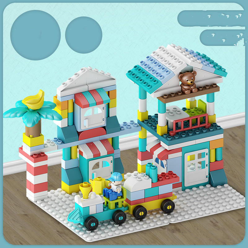 Large Particle Villa Car Building Blocks Assembly