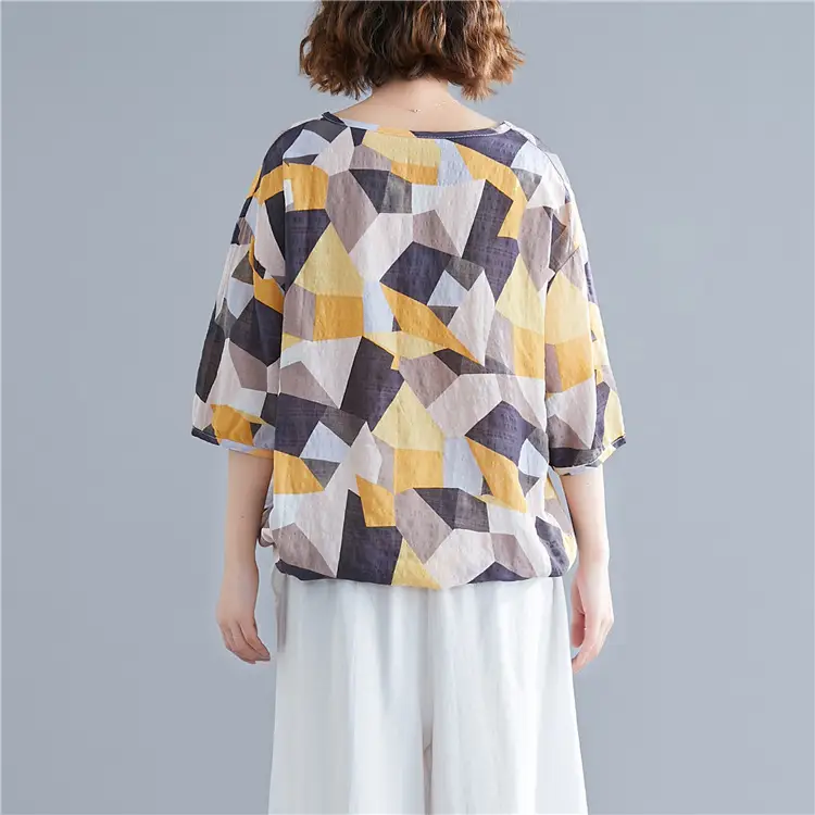 Summer Print Loose And Slim Fashion V-neck