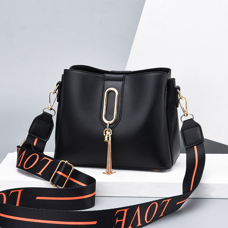 Fashion Atmosphere All match Shoulder Bag Multi Compartment Messenger Bag Black - Shop at LoveMi