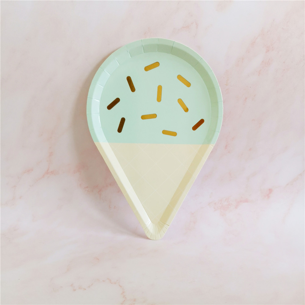 8ice cream plates mint green