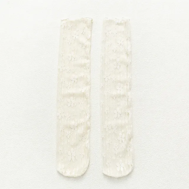 Socks Women's Tube Socks Transparent Lace Spring And Summer Piled Socks Thin Net Yarn Glass Socks Day Beige - Shop at LoveMi