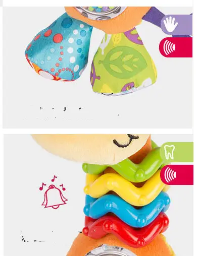 Baby Toy Rattle Soft Educational Animal Shape Toy 6-24 Months