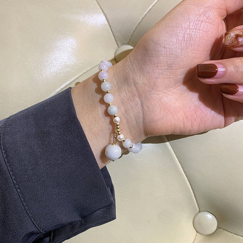 Temperament All-match 14K Gold-coated Flower Pendant Bracelet Hand Jewelry