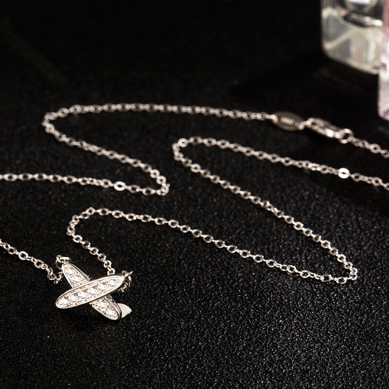 S925 Sterling Silver Cross Full Diamond Necklace Korean And Japanese Ins Live Broadcast Explosion Letter X