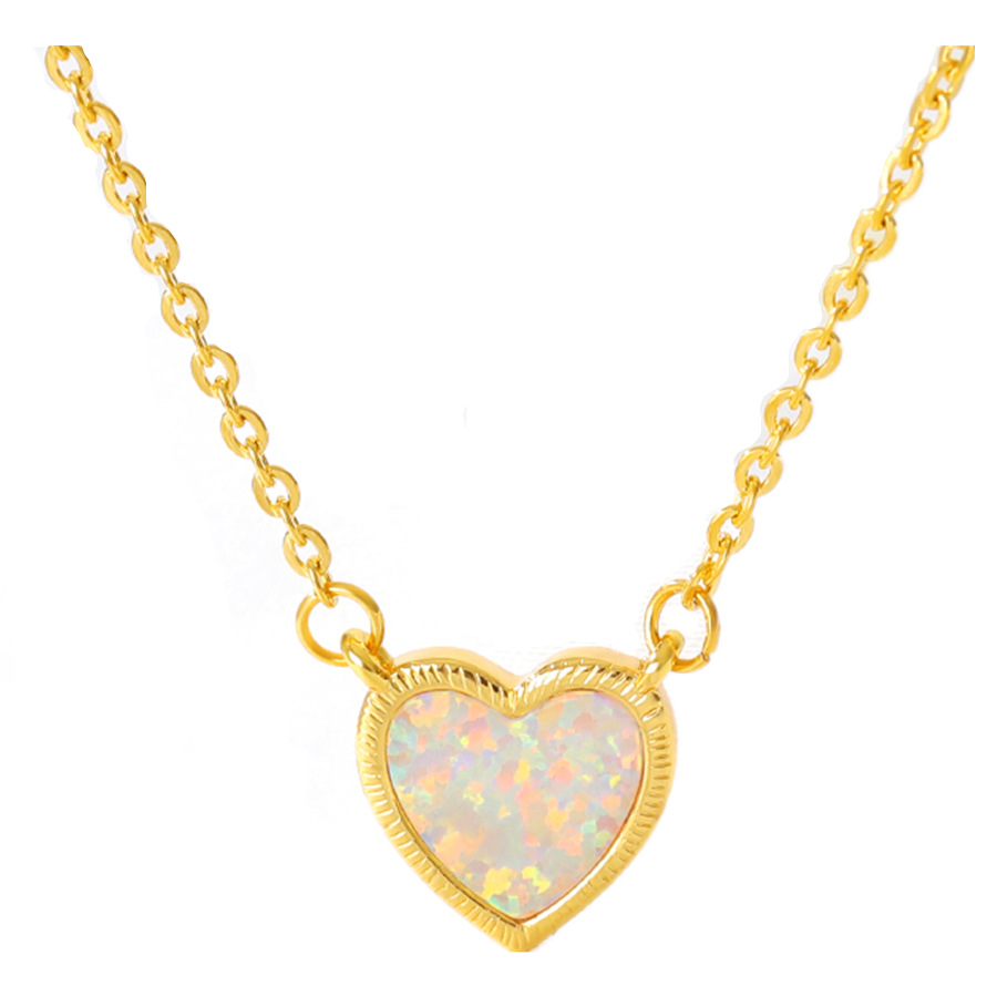 Heart-shaped Necklace With Copper Zircon Pendant