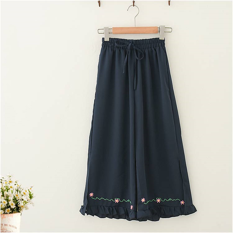 Japanese Mori female summer  wide-leg pants
