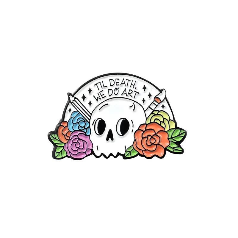 Cartoon Tombstone Coffin Skull Combination Dripping Brooch Trend Personality All-Match Brooch Jewellery