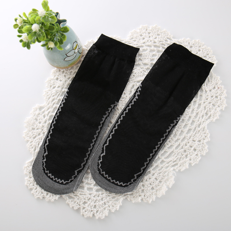 Title 4, Ladies Cotton Bottom Short Stockings Non-Slip C...