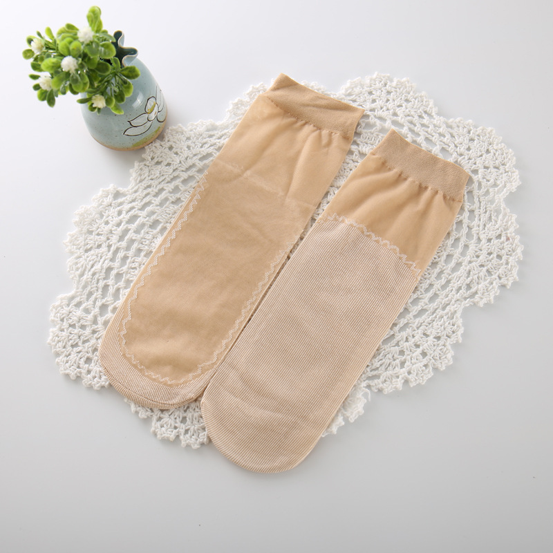 Title 1, Ladies Cotton Bottom Short Stockings Non-Slip C...