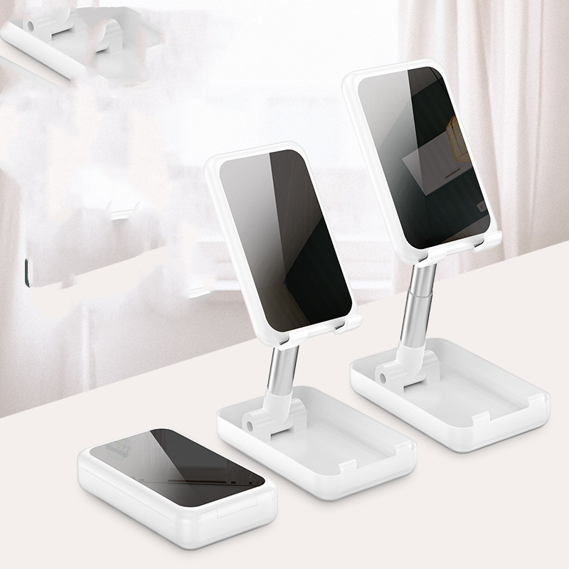 Metal Desktop Stand, Mobile Phone And Tablet Stand, Retractable – White, A