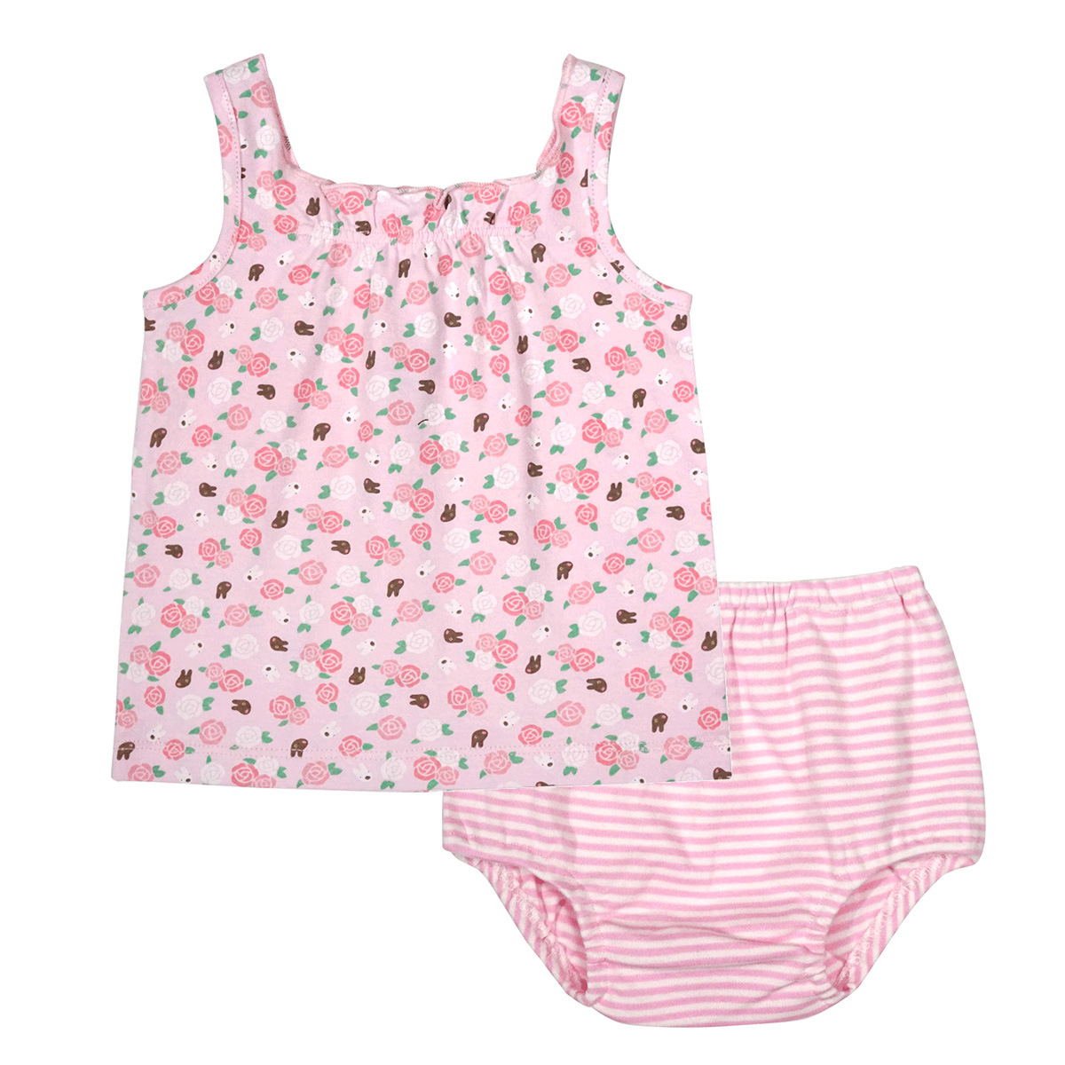 Lisa Summer Female Treasure Two-Piece Vest  Panty Suit Sleeveless Short Floral New Cute
