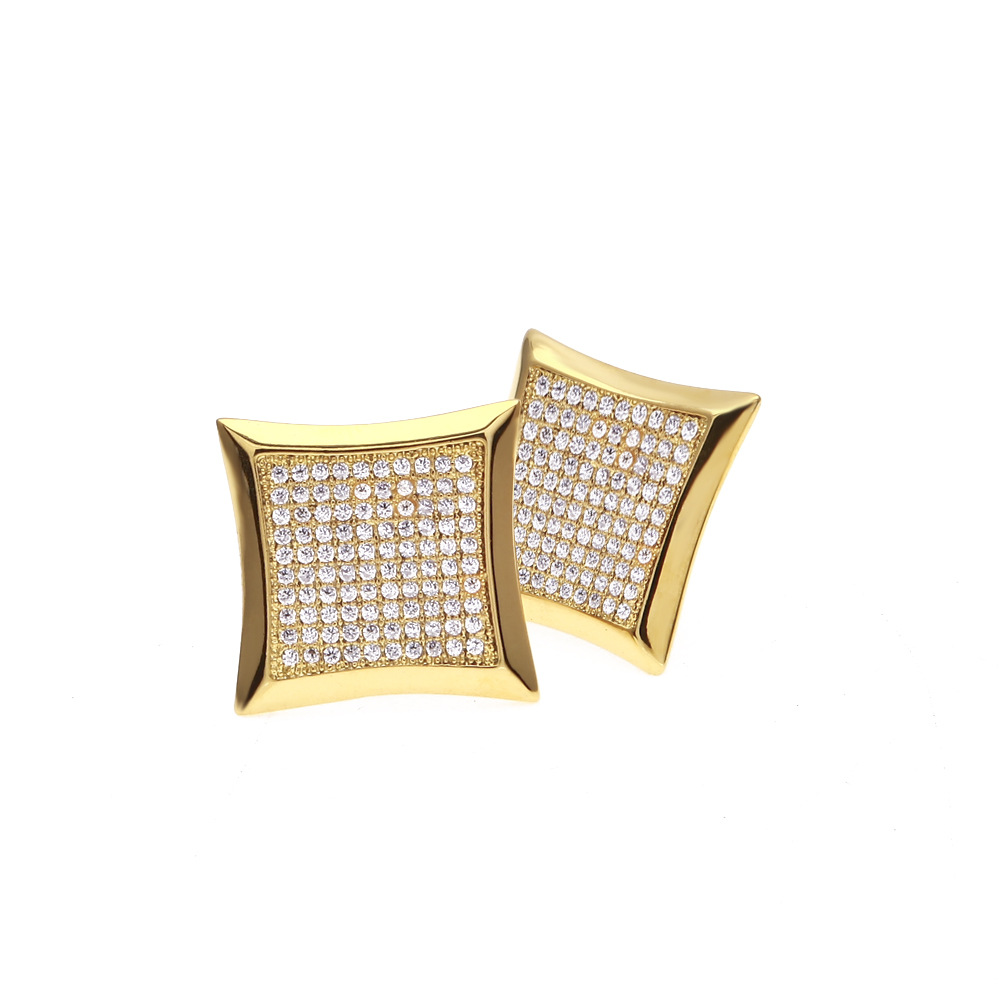 Men's Hip Hop Micro AAA Zircon Large Stud Earrings 200 CZstone Stud Ear Studs